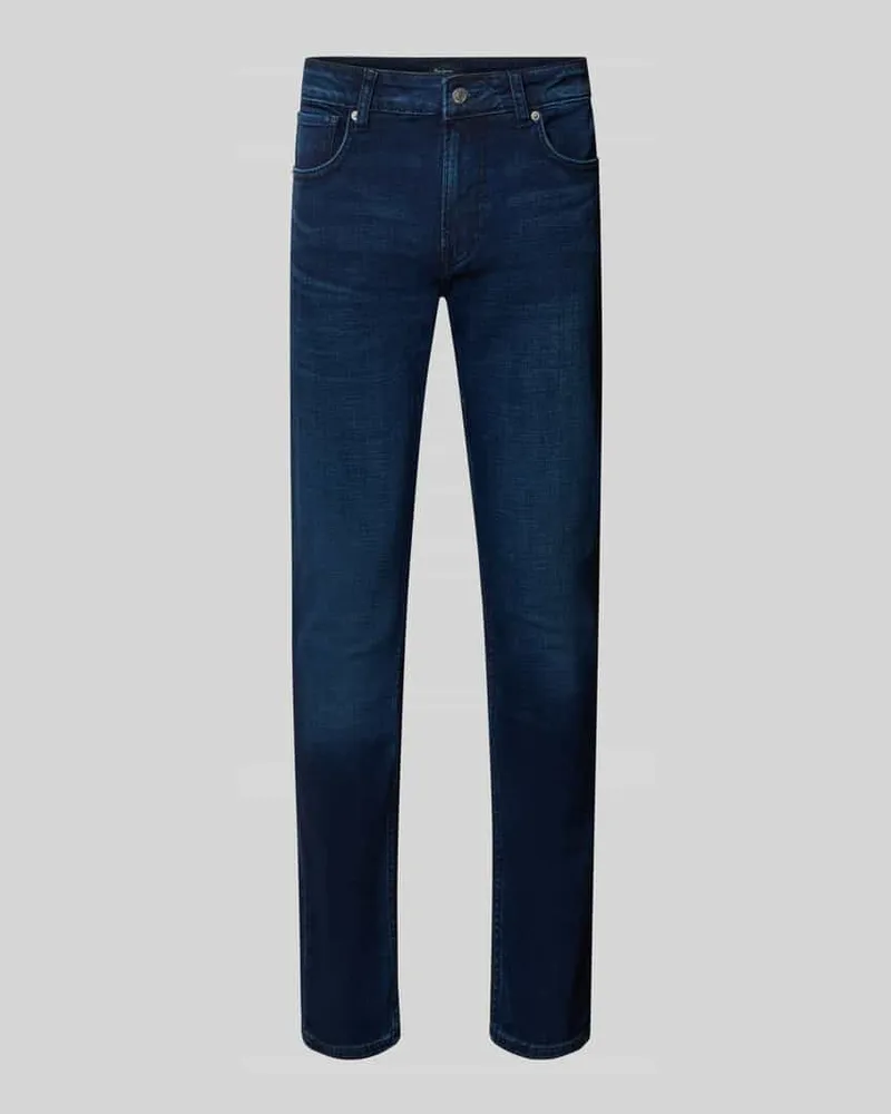 Pepe Jeans Tapered Fit Jeans aus Baumwoll-Mix Modell 'Stanley Jeansblau