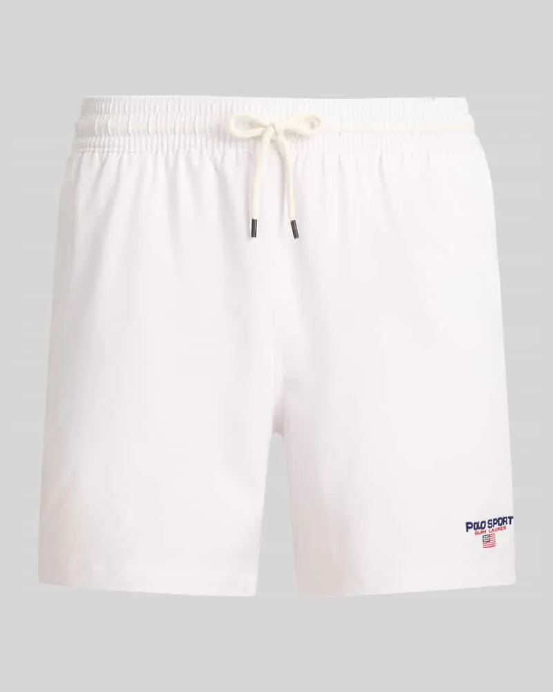 Ralph Lauren Badeshorts mit Label Stitching Weiss