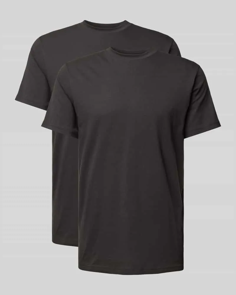 Ragman T-Shirt mit geripptem Rundhalsausschnitt 