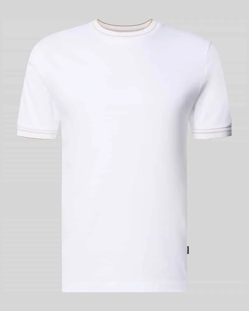 HUGO BOSS Slim Fit T-Shirt aus reiner Baumwolle Modell 'Tessler 195 Weiss