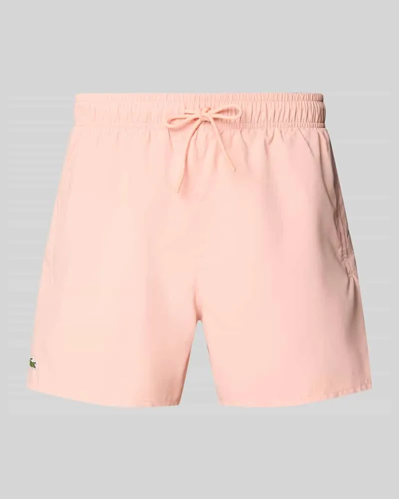 Lacoste Badeshorts mit Logo-Stitching Apricot