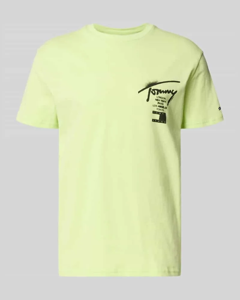 Tommy Hilfiger Regular Fit T-Shirt aus reiner Baumwolle Neon