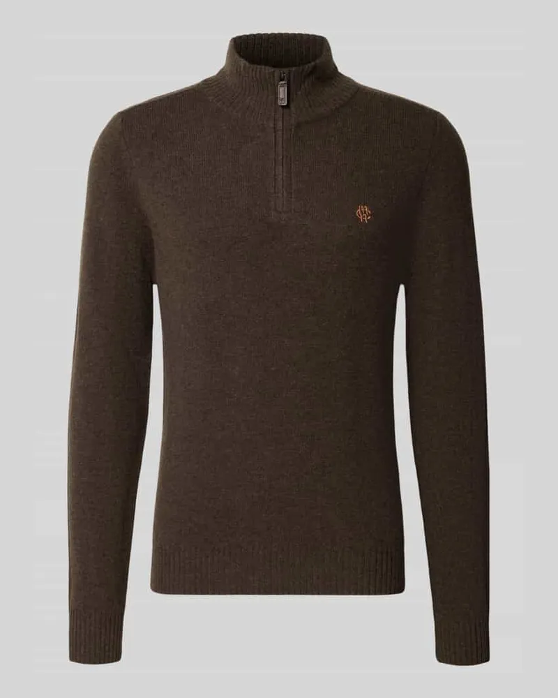 McNeal Regular Fit Strickpullover aus reiner Wolle Schlamm