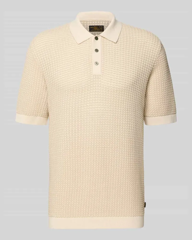 Jack & Jones Regular Fit Poloshirt in Strick-Optik Modell 'Kingsley Beige