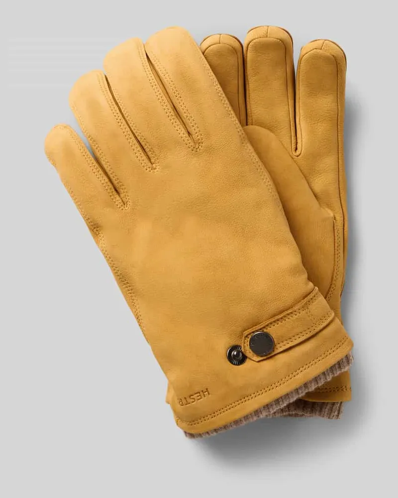 Hestra Handschuhe aus echtem Leder Modell 'Bergvik Gelb