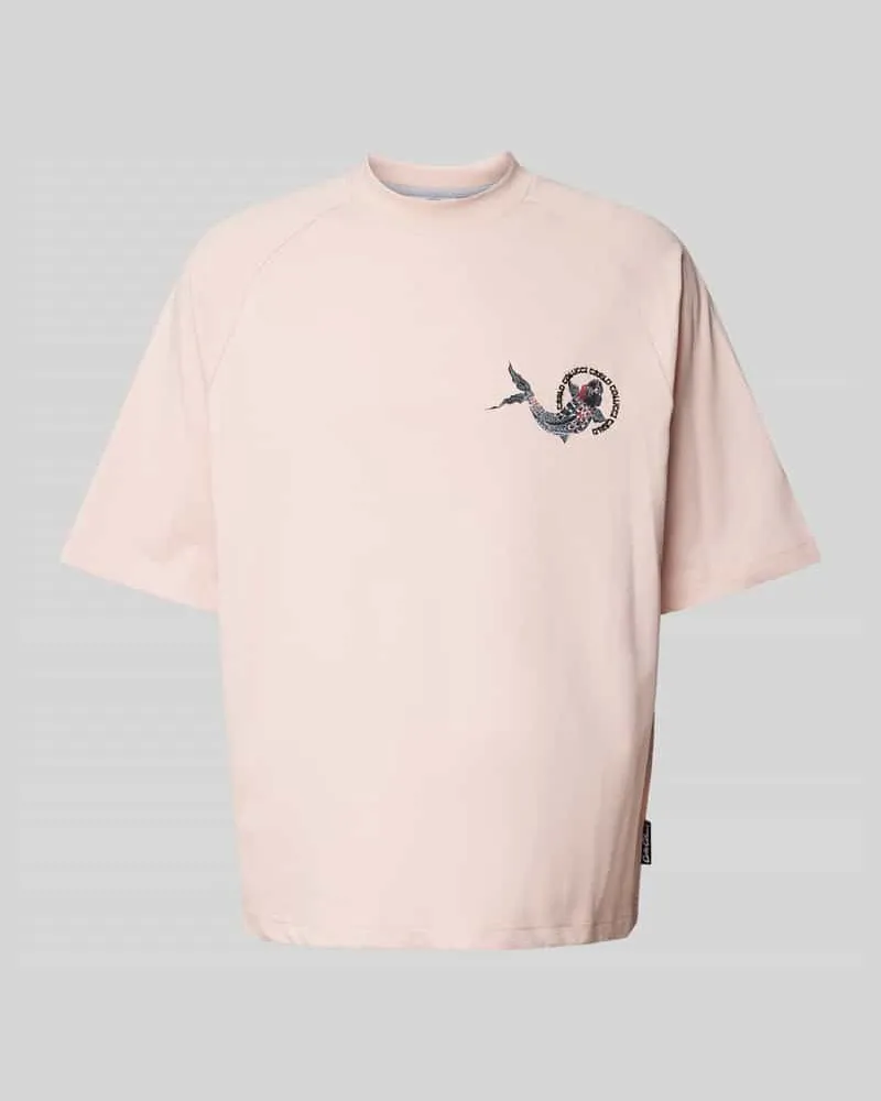 Carlo Colucci Oversized T-Shirt mit Label-Print Rosa