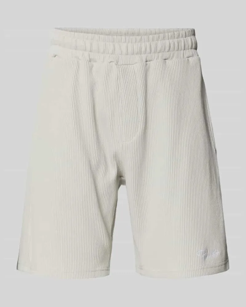 PEGADOR Shorts mit Logo-Stitching und elastischem Bund Hellgrau