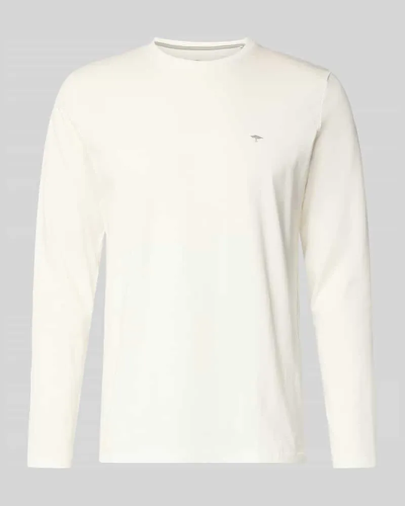 Fynch-Hatton Longsleeve mit Rundhalsausschnitt und Logo Offwhite