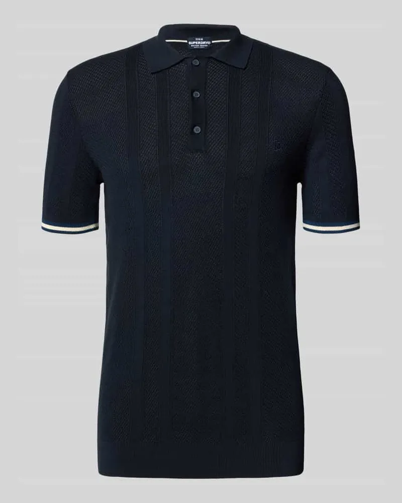 Superdry. Poloshirt mit Label-Stitching Marine