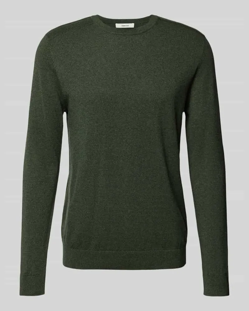 Selected Homme Regular Fit Strickpullover aus reiner Baumwolle Modell 'BERG Dunkelgruen
