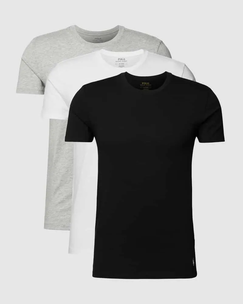 Ralph Lauren T-Shirt mit Logo-Stitching im 3er-Pack 