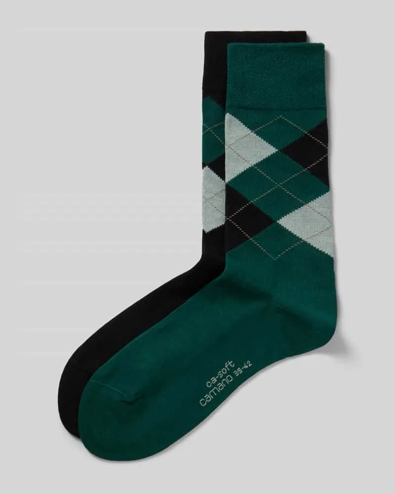 Camano Socken mit elastischem Rippenbündchen im 2er-Pack 