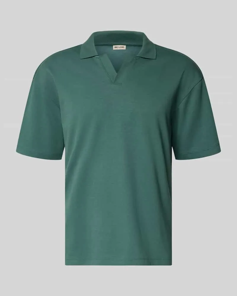 Only & Sons Boxy Fit Poloshirt aus Baumwoll-Mix Modell 'CASPIAN AIRLEX Gruen