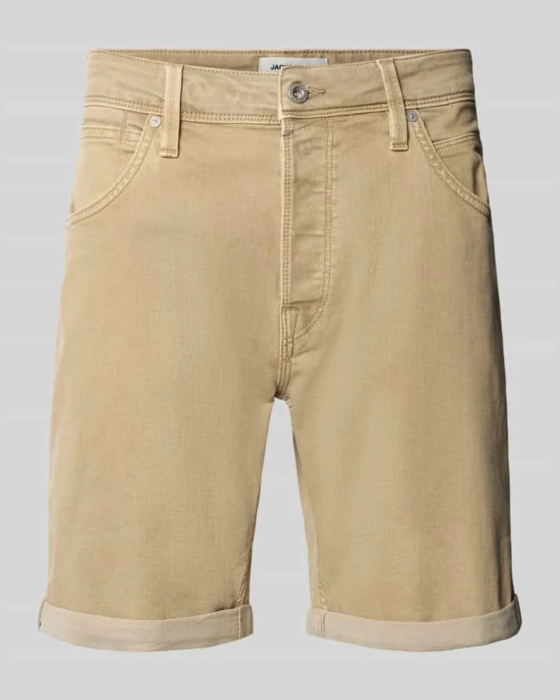 Jack & Jones Regular Fit Shorts mit Umschlag Modell 'RICK Beige