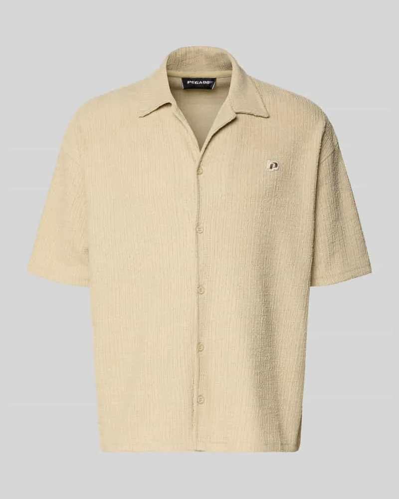 PEGADOR Regular Fit Freizeithemd mit Label-Patch Modell 'LIBCO Sand