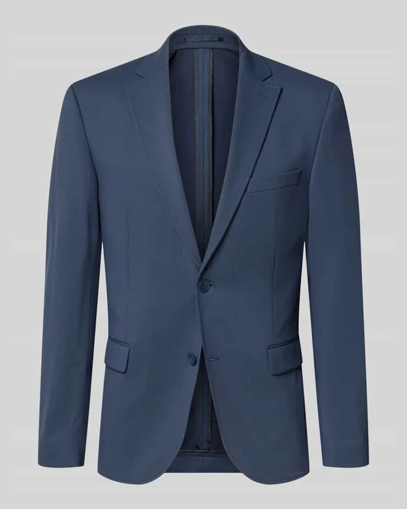 Bugatti Slim Fit 2-Knopf-Sakko mit Pattentaschen Marine