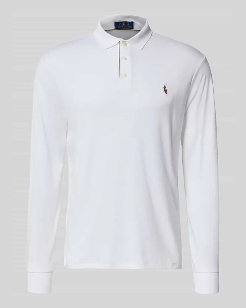 Ralph Lauren Slim Fit Poloshirt aus reiner Baumwolle Weiss