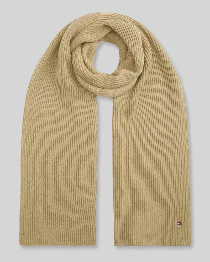 Tommy Hilfiger Schal mit Logo-Detail aus Kaschmir Camel