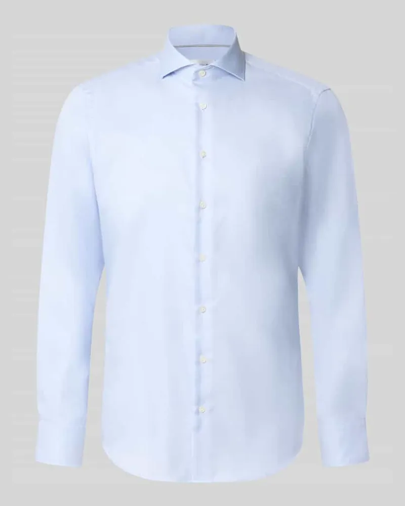 Christian Berg Slim Fit Business-Hemd aus reiner Baumwolle Hellblau