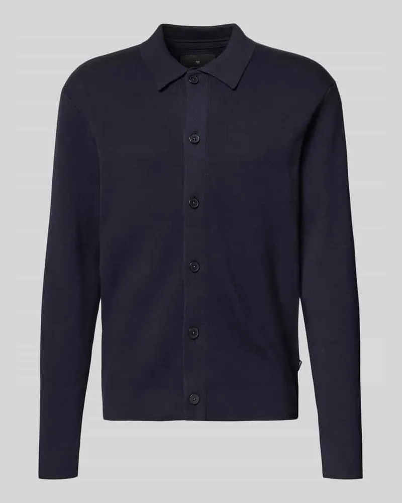 Jack & Jones Strickjacke mit Kentkragen Modell 'MILANO Dunkelblau