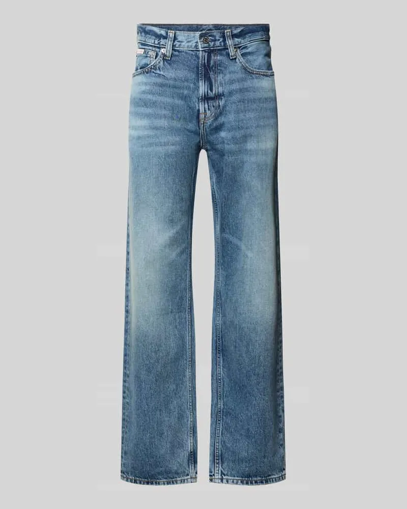 Calvin Klein Straight Fit Jeans aus reiner Baumwolle Jeansblau