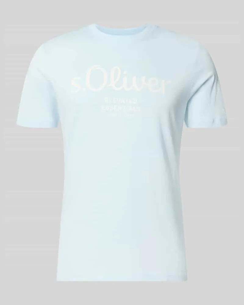 S.Oliver Regular Fit T-Shirt aus reiner Baumwolle Hellblau