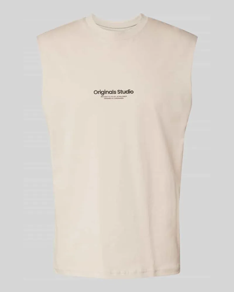 Jack & Jones Tanktop mit Label-Print Modell 'VESTERBRO Offwhite