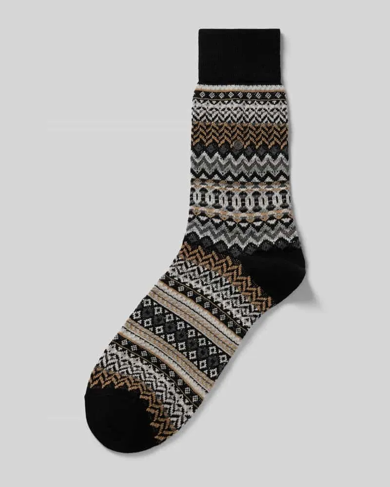 Burlington Wollsocken aus Schurwoll-Mix Black