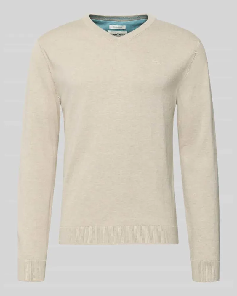 Tom Tailor Regular Fit Pullover aus reiner Baumwolle Beige