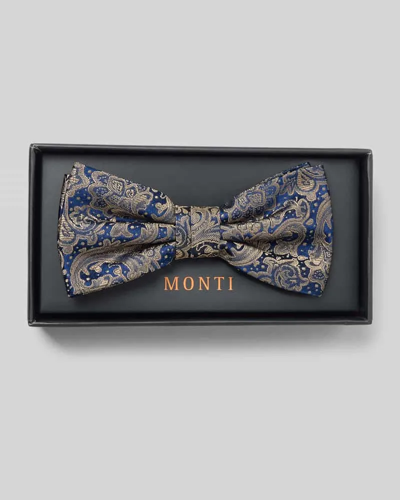 Monti Seidenfliege mit Paisley-Muster Modell 'Flavio Beige