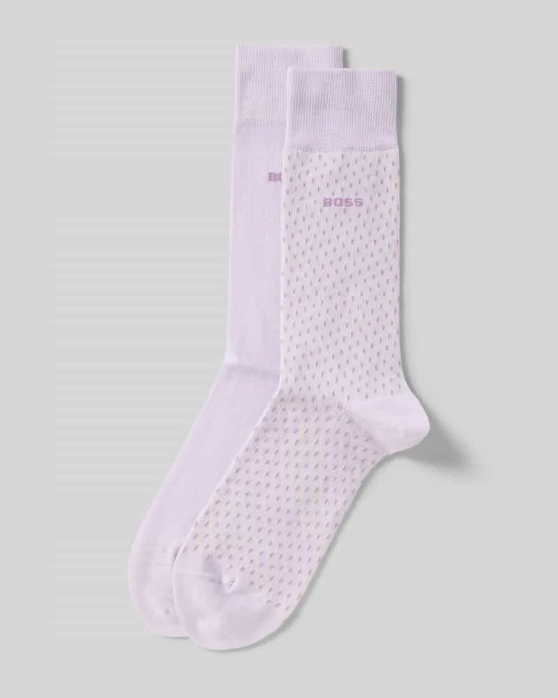 HUGO BOSS Socken mit Label-Detail im 2er-Pack Flieder