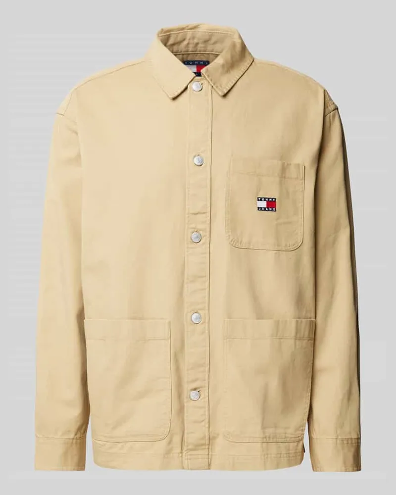 Tommy Hilfiger Regular Fit Hemdjacke mit aufgesetzten Taschen Beige