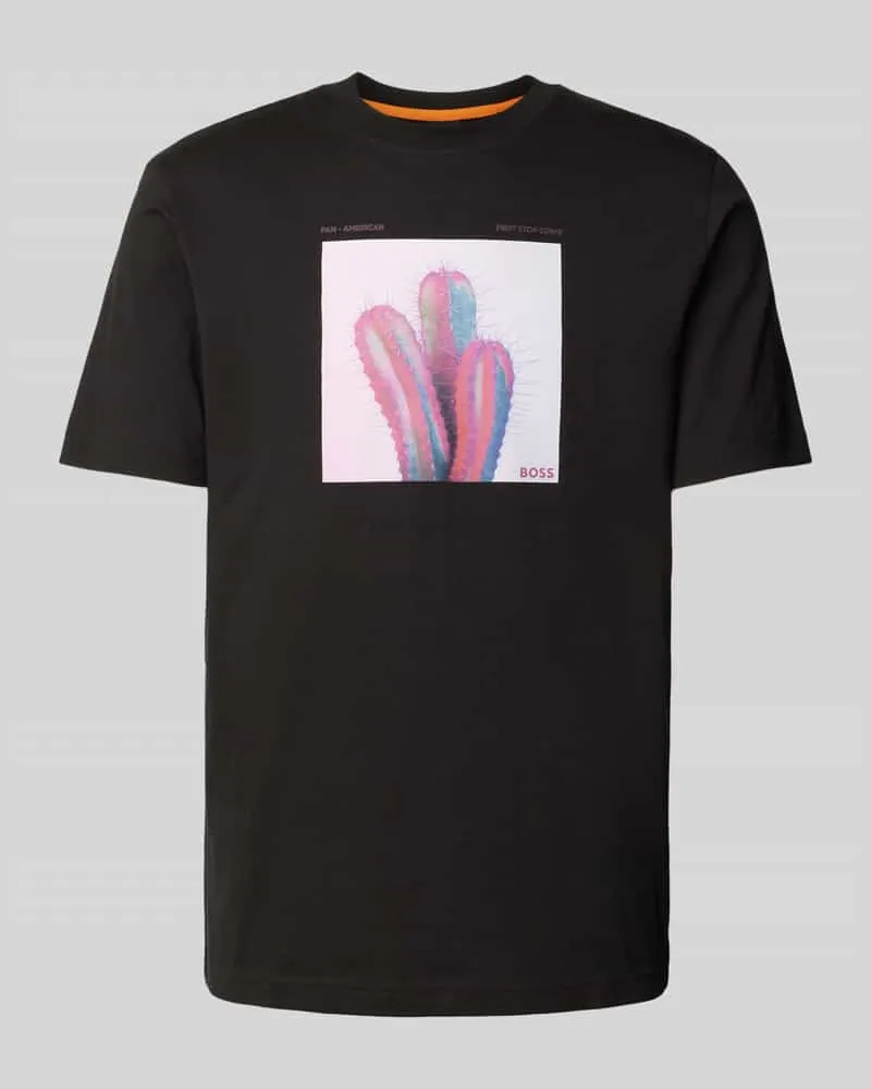 HUGO BOSS T-Shirt mit Label-Print Modell 'mextour 