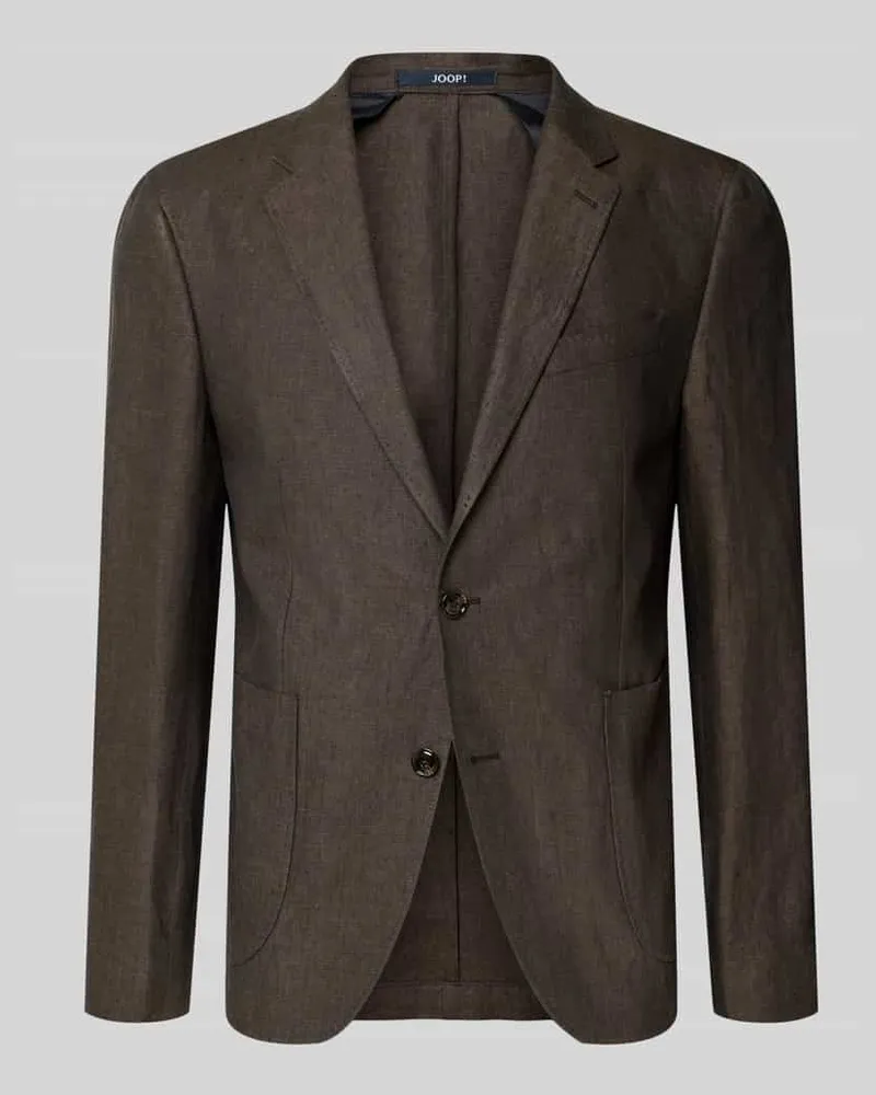 JOOP! Slim Fit 2-Knopf-Sakko aus Leinen Modell 'Hoverest Schoko