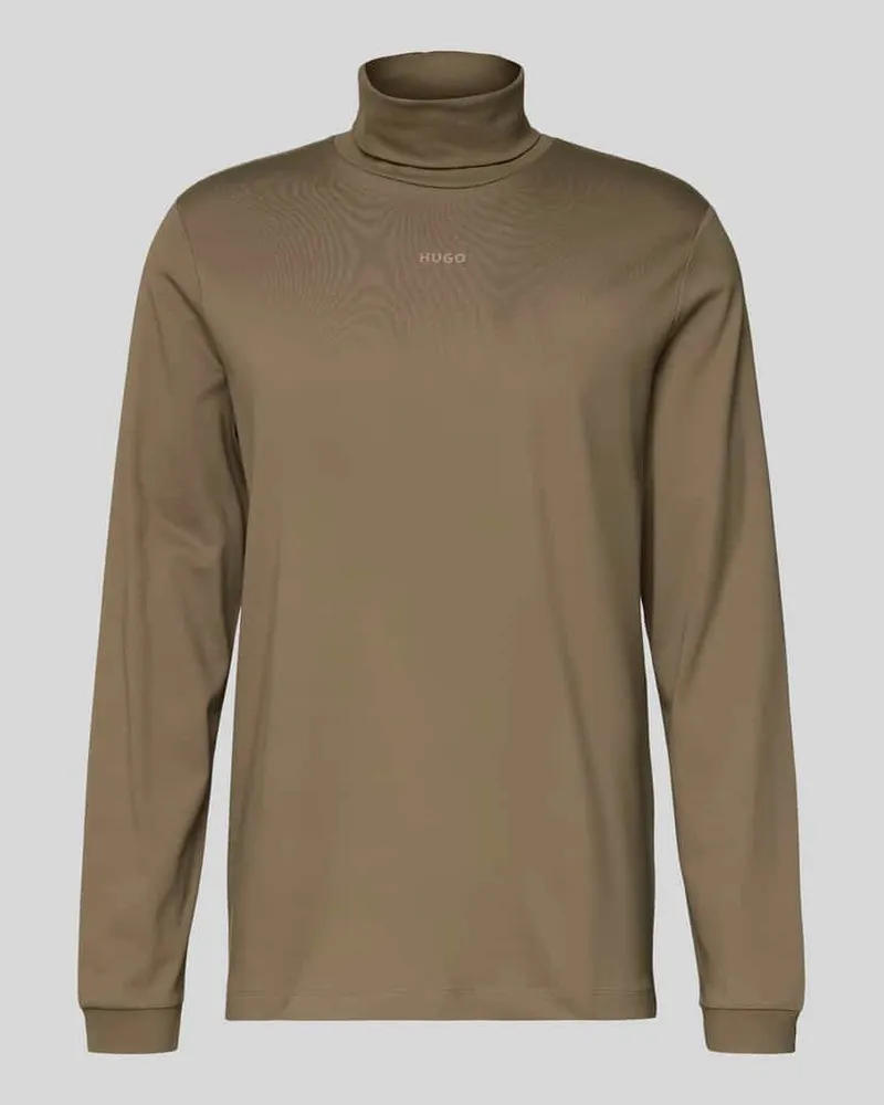 HUGO BOSS Regular Fit Rollkragenpullover aus reiner Baumwolle Modell 'DAPOROLLO Mittelgrau