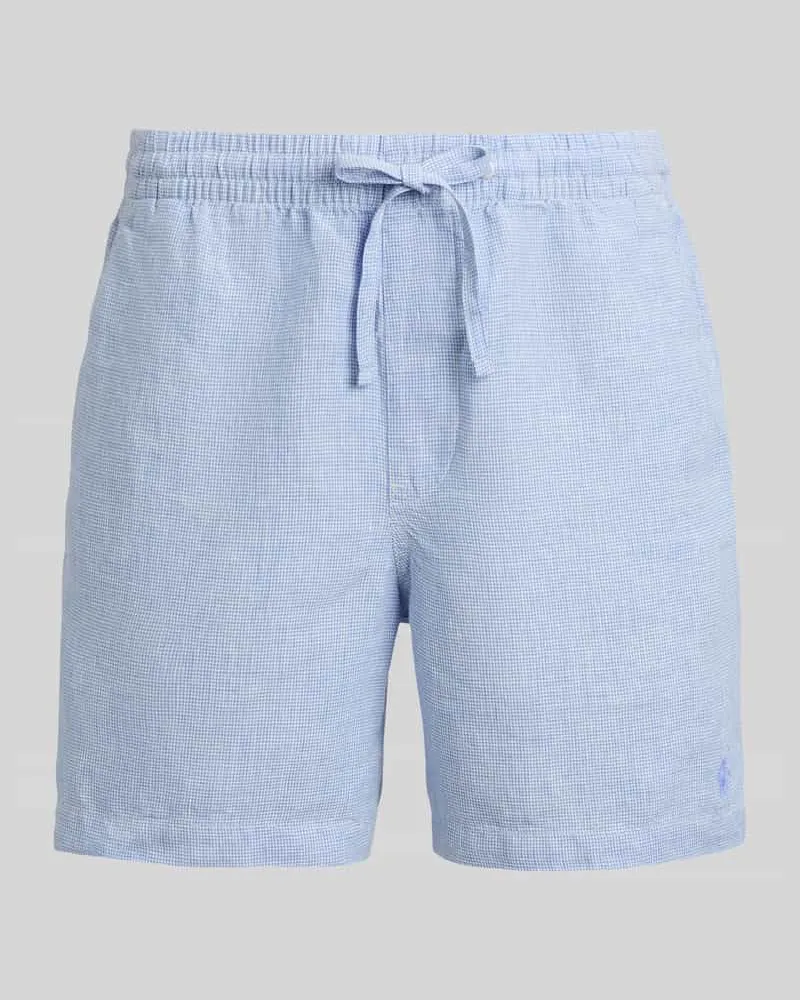Ralph Lauren Regular Fit Shorts aus echtem Leinen mit Logo-Stitching Bleu