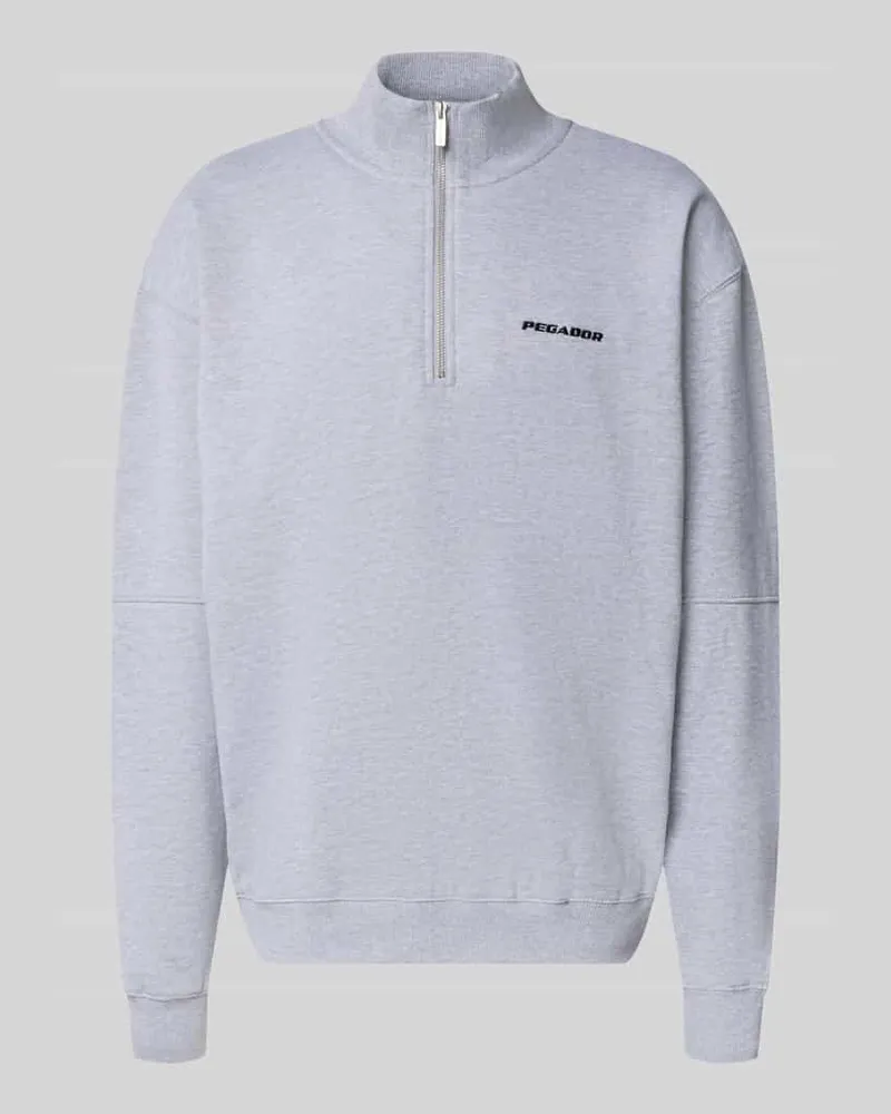 PEGADOR Relaxed Fit Sweatshirt aus Baumwoll-Mix Hellgrau
