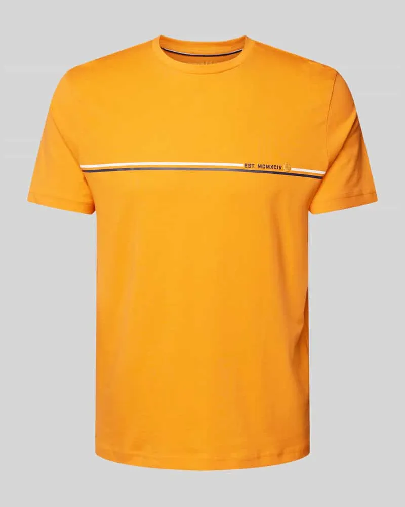 Christian Berg T-Shirt mit Label-Print Orange