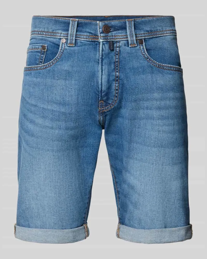 Pierre Cardin Regular Fit Shorts in Denim-Optik Blau