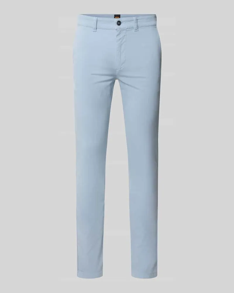 HUGO BOSS Slim Fit Chino aus Baumwoll-Mix Hellblau