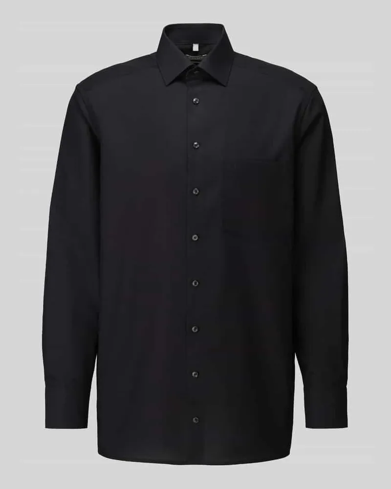Olymp Comfort Fit Businesshemd aus reiner Baumwolle Black