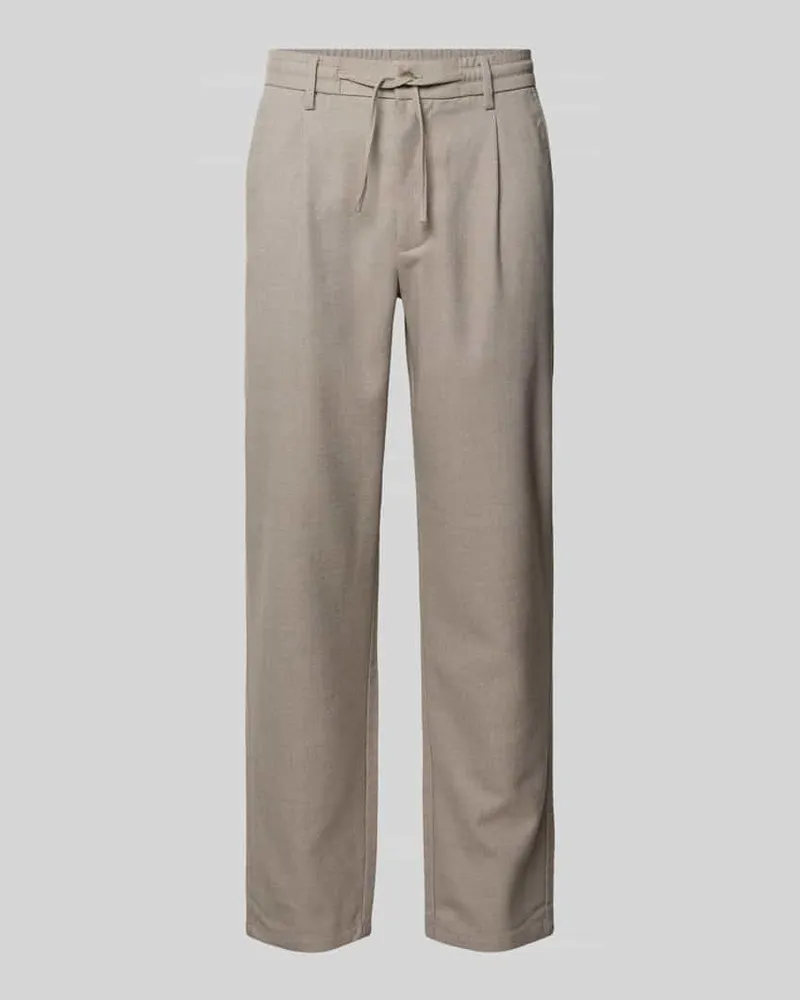 Lindbergh Slim Fit Stoffhose mit Viskose-Anteil Beige
