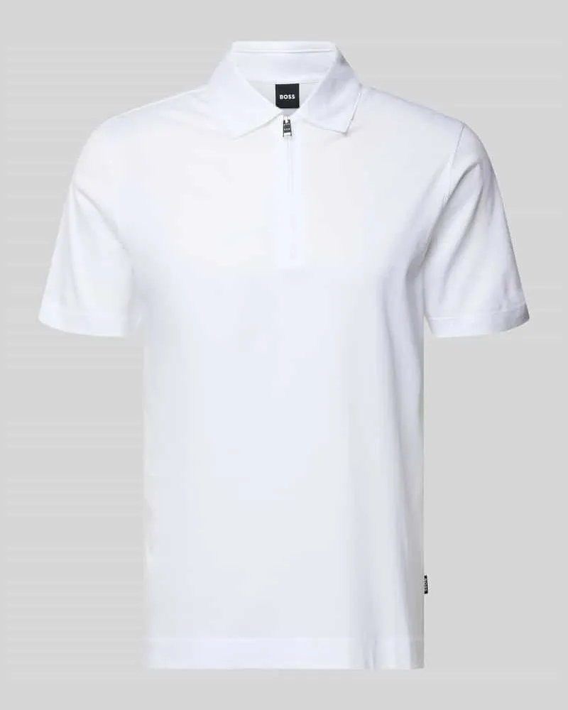 HUGO BOSS Regular Fit Poloshirt aus Lyocell-Baumwoll-Mix Modell 'H-PARAS 50 Weiss