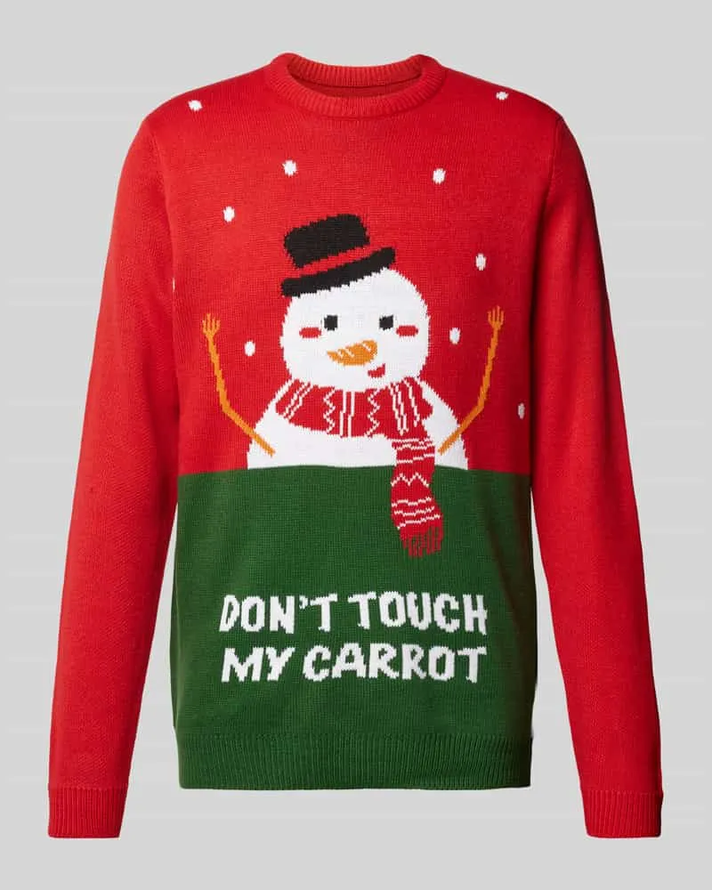 Only & Sons Strickpullover mit gerippten Abschlüssen Modell 'XMAS 