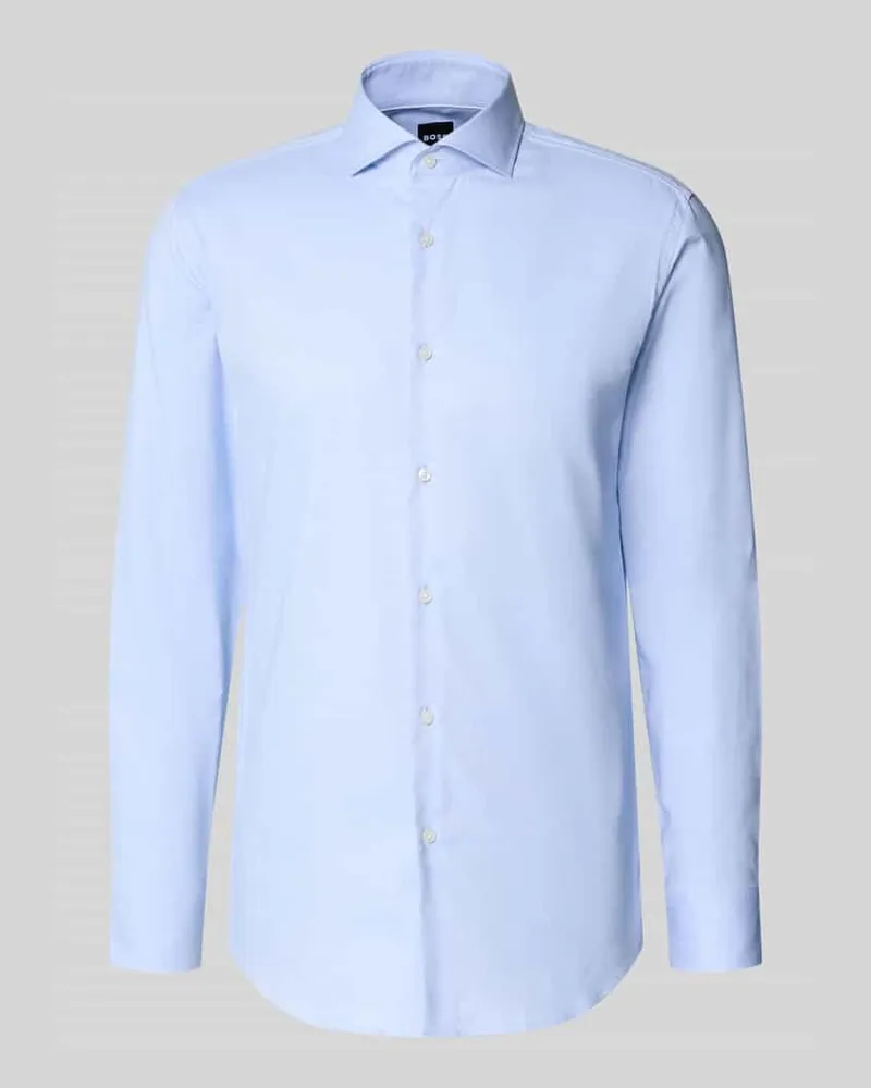 HUGO BOSS Slim Fit Businesshemd aus Baumwoll-Mix Modell 'H-HANK-SP-C1 Bleu