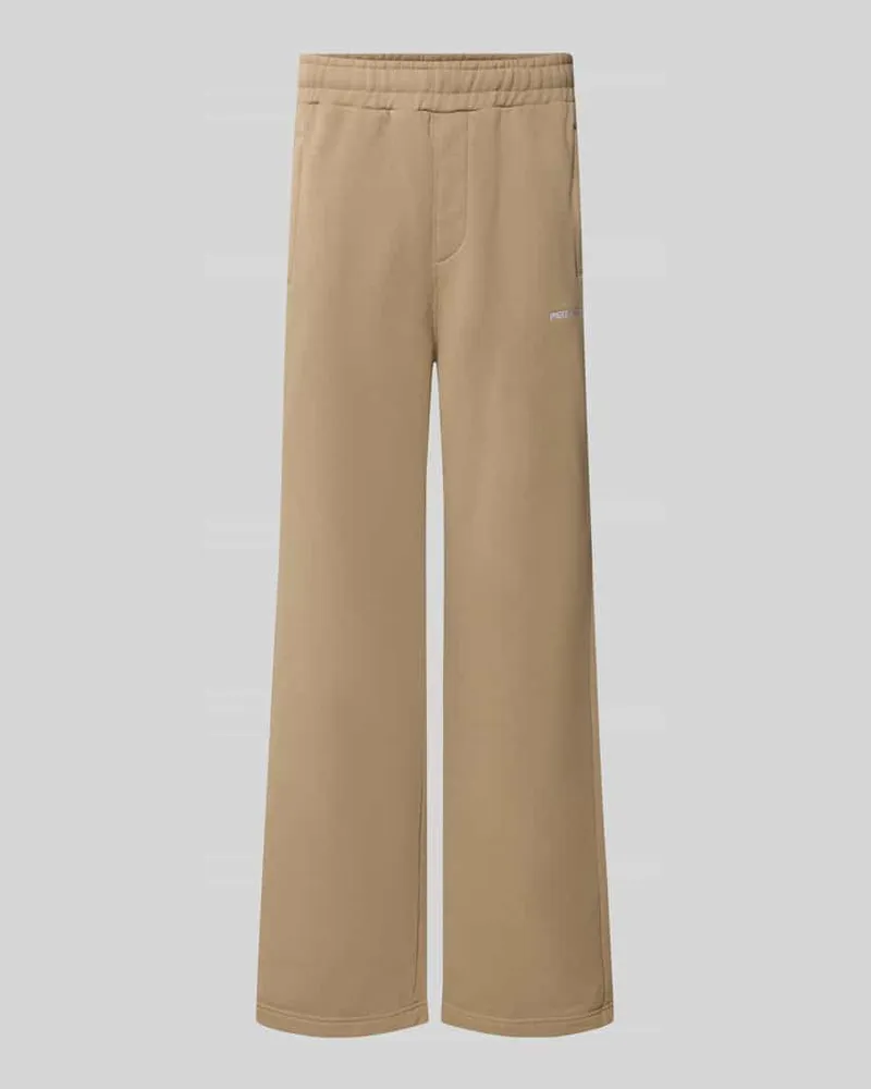 PEGADOR Loose Fit Sweatpants aus Baumwoll-Mix mit Label-Detail Camel