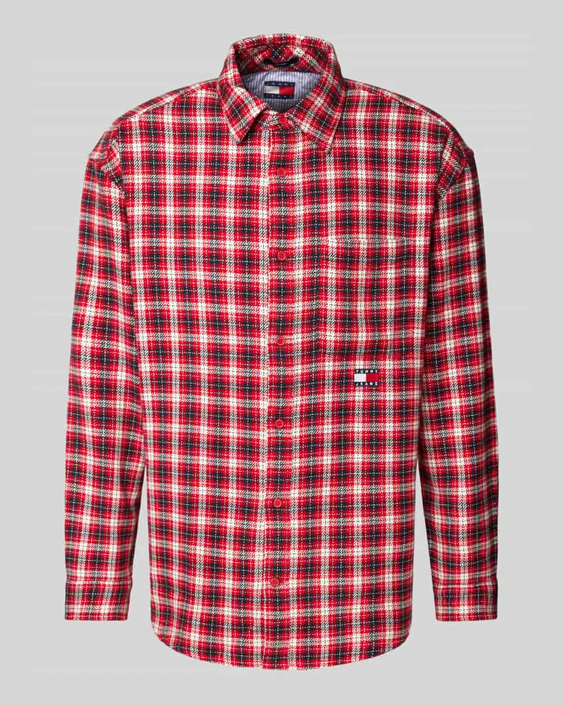 Tommy Hilfiger Freizeithemd mit Knopfleiste Rot