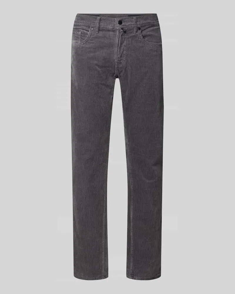 Pierre Cardin Regular Fit Cordhose mit Eingrifftaschen Modell 'Laval Mittelgrau