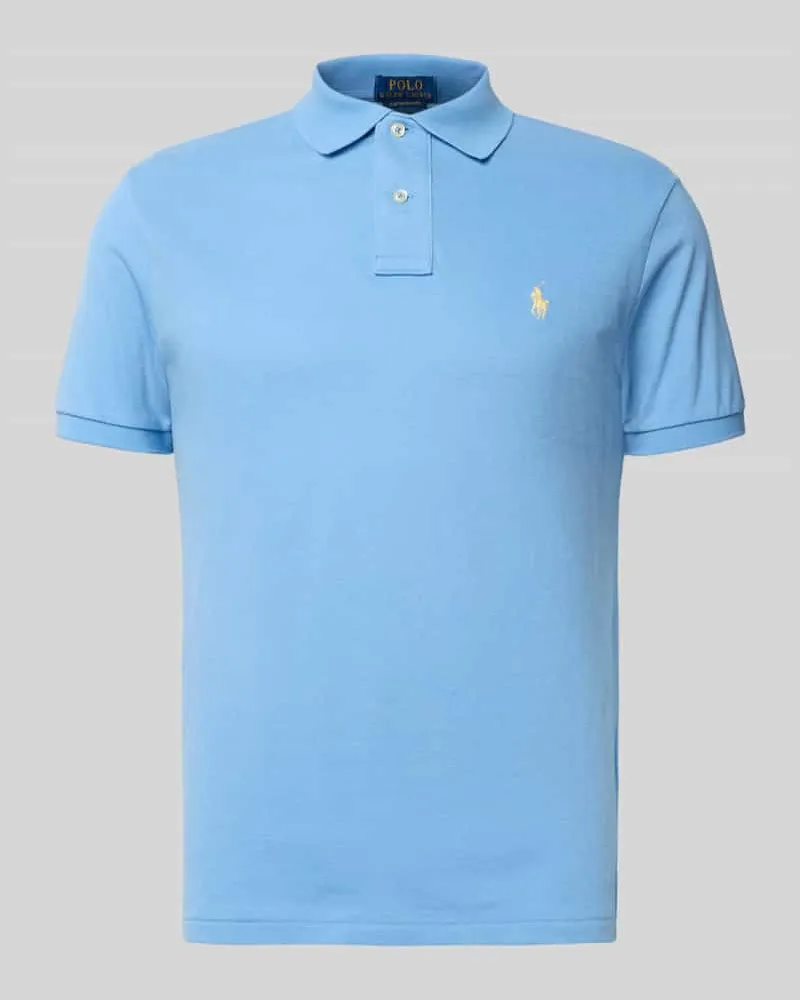 Ralph Lauren Poloshirt mit Label-Stitching Hellblau