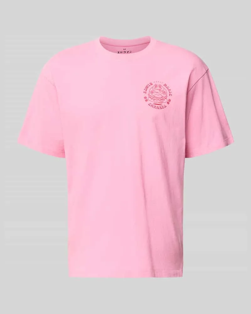 Edwin Jeans T-Shirt aus reiner Baumwolle Modell 'MUSIC CHANNEL Pink